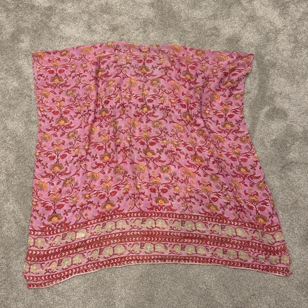 Tuckernuck Antik Batik Nootka Kaftan Pink Floral Size Large Cotton Maxi Sundress - Picture 11 of 11